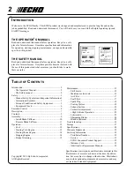 Preview for 2 page of Echo HC-150 - 11-09 1 Operator'S Manual