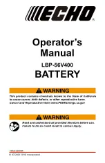 Предварительный просмотр 1 страницы Echo LBP-56V400 Operator'S Manual