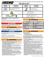 Preview for 2 page of Echo PB-5810 H/T Quick Start Manual