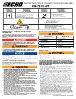 Preview for 2 page of Echo PB-7910 H/T Quick Start Manual