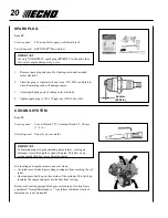 Preview for 20 page of Echo SRM-225i Operator'S Manual