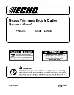 Preview for 1 page of Echo SRM-225SB Operator'S Manual