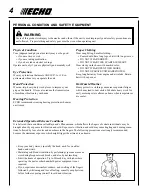 Предварительный просмотр 4 страницы Echo SRM-225SB Operator'S Manual