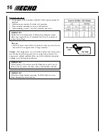 Предварительный просмотр 16 страницы Echo SRM-225SB Operator'S Manual