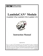 Preview for 1 page of ECM LambdaCAN Series Instruction Manual