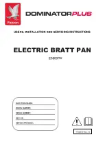 Falcon Foodservice Equipment Dominator Plus E3800DX User, Installation And Servicing Instructions preview