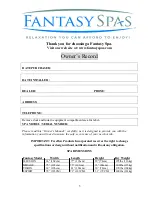 Предварительный просмотр 3 страницы Fantasy Spas ILLUSION Owner'S Manual
