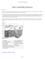 Предварительный просмотр 1 страницы FED 3 Owner'S Manual