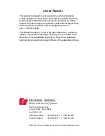 Preview for 2 page of Federal Signal Corporation MOD Series Description, Specifications, Installation, And Service Manual