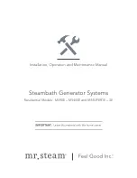 Feel Good mr. steam MS90E Installation, Operation And Maintenance Manual preview