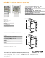 Gaggenau RB/RY 491-700 Specifications предпросмотр