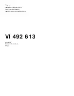 Gaggenau VI 492 613 Installation Instructions Manual preview