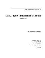 Galil Motion Control DMC-42 0 Series Installation Manual предпросмотр