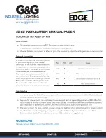 Preview for 9 page of G&G EDGE Installation Manual