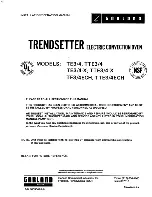 Preview for 1 page of Garland TRENDSETTER TE3 Installation & Operation Manual