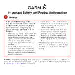 Garmin GPSMAP 431 Important Safety Information preview
