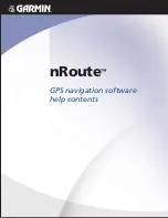 Garmin nRoute Help Manual preview