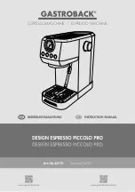 Предварительный просмотр 1 страницы Gastroback DESIGN ESPRESSO PICCOLO PRO Instruction Manual