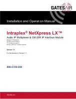 GatesAir Intraplex NetXpress LX Installation And Operation Manual preview