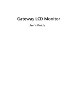 Gateway LCD Monitor User Manual предпросмотр