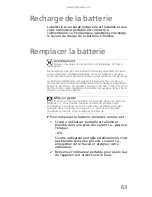 Preview for 71 page of Gateway MD26 Manual Du Matériel