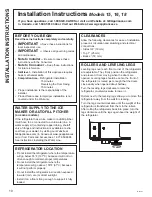 Preview for 10 page of GE 16 Series Owner'S Manual & Installation Instructions