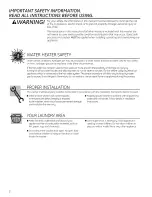 Preview for 2 page of GE Appliances Profile PFWS4605 Owner'S Manual & Installation Instructions