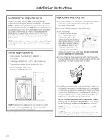 Preview for 20 page of GE Appliances Profile PFWS4605 Owner'S Manual & Installation Instructions