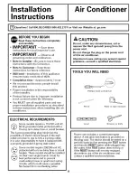 Preview for 9 page of GE ASH06LL - 6000 BTU Air Conditioner Owner'S Manual & Installation Instructions