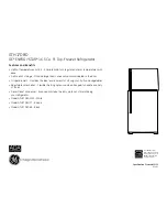 Предварительный просмотр 2 страницы GE GTH17DBDCC Dimensions And Installation Information