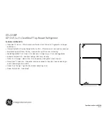 Предварительный просмотр 2 страницы GE GTL22JBPBS Dimensions And Installation Information