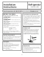 Preview for 8 page of GE GTR10GBEWW Owners And Installation Manual