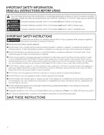 Preview for 2 page of GE GTW485 Owner'S Manual And Installation Instructions