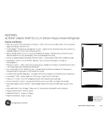 Preview for 2 page of GE PDSF0MFX - Profile: 20.1 cu. Ft. Bottom-Freezer... Dimensions And Installation Information