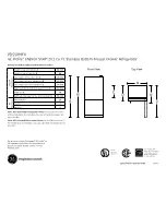 Предварительный просмотр 1 страницы GE PDSS0MFXRSS - ProfileTM R 20.1 Cu. Ft. Bottom-Freezer Drawer... Dimensions And Installation Information