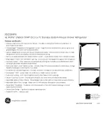 Предварительный просмотр 2 страницы GE PDSS0MFXRSS - ProfileTM R 20.1 Cu. Ft. Bottom-Freezer Drawer... Dimensions And Installation Information