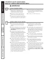 Preview for 4 page of GE Profile Harmony PTDN805EM Owner'S Manual And Installation Instructions