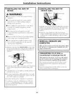 Preview for 47 page of GE Profile J2B912 Installation And Owner'S Instructions