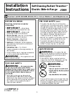 GE Profile JS998SKSS Installation Instructions Manual preview