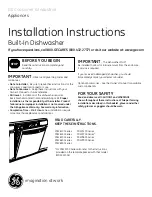 Предварительный просмотр 2 страницы GE Profile PDW8680N Installation Instructions Manual