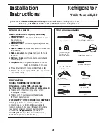 Предварительный просмотр 24 страницы GE Profile PFSF6PKX Owner'S Manual & Installation Instructions