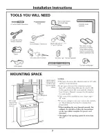 Preview for 7 page of GE Profile Spacemaker JVM1490 Installation Instructions Manual