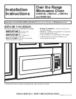 Preview for 1 page of GE RVM5160 Installation Instructions Manual