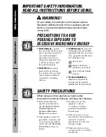 Preview for 2 page of GE Spacemaker JNM1851DMBB Owner'S Manual