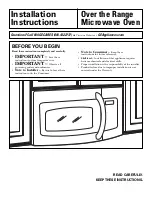 Preview for 1 page of GE Spacemaker JVM1750SPSS Installation Instructions Manual