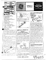 GE TBF21R Use And Care Manual preview