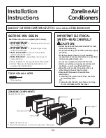 Preview for 11 page of GEAppliances Zoneline 4100 Owner'S Manual And Installation Instructions