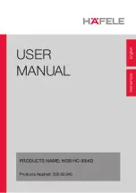 Preview for 1 page of Hafele HC-I604D User Manual