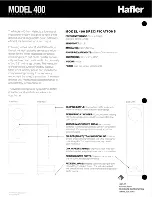 Preview for 1 page of Hafler 400 Specifications