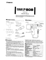 Предварительный просмотр 1 страницы Hakko Electronics 808 Instruction Manual